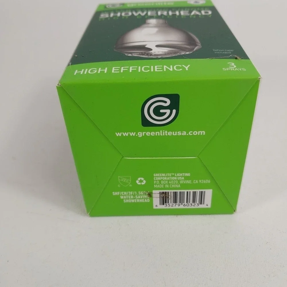 Greenlite Water Saving‎ High Efficiency Showerhead Three Settings  NIB